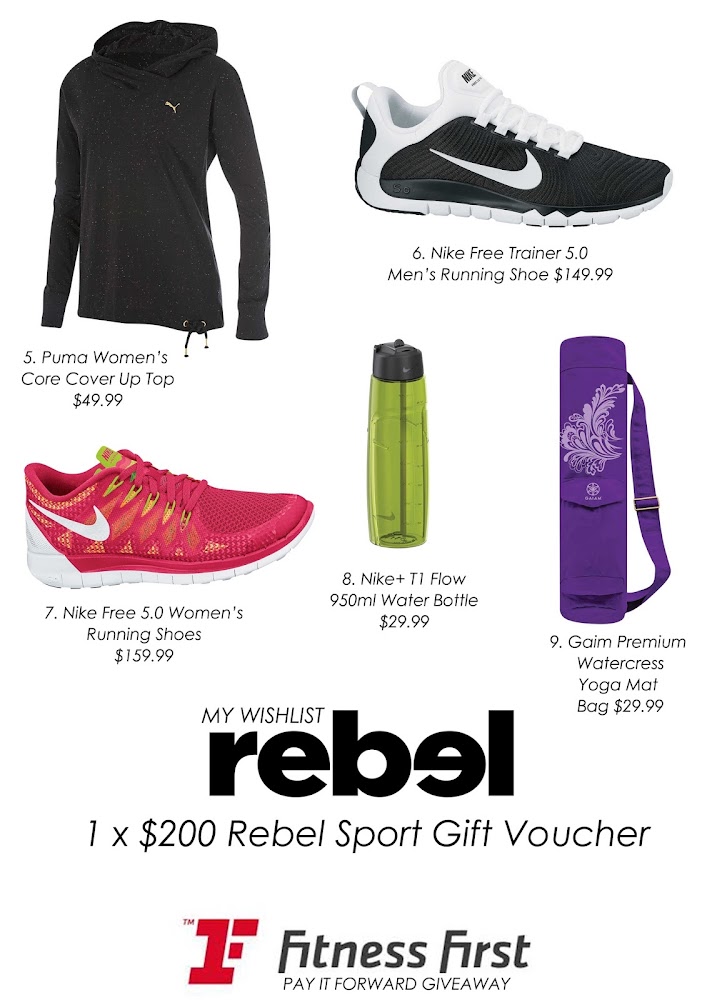 Fitness First Australia 2014 Give away Competition Rebel Sport