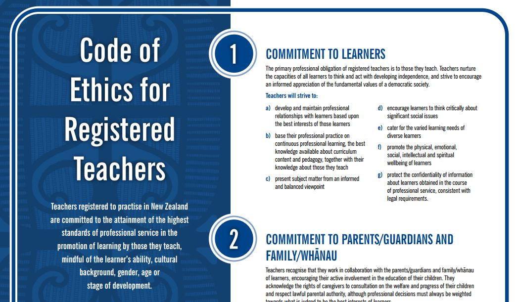Code of ethics for educators image