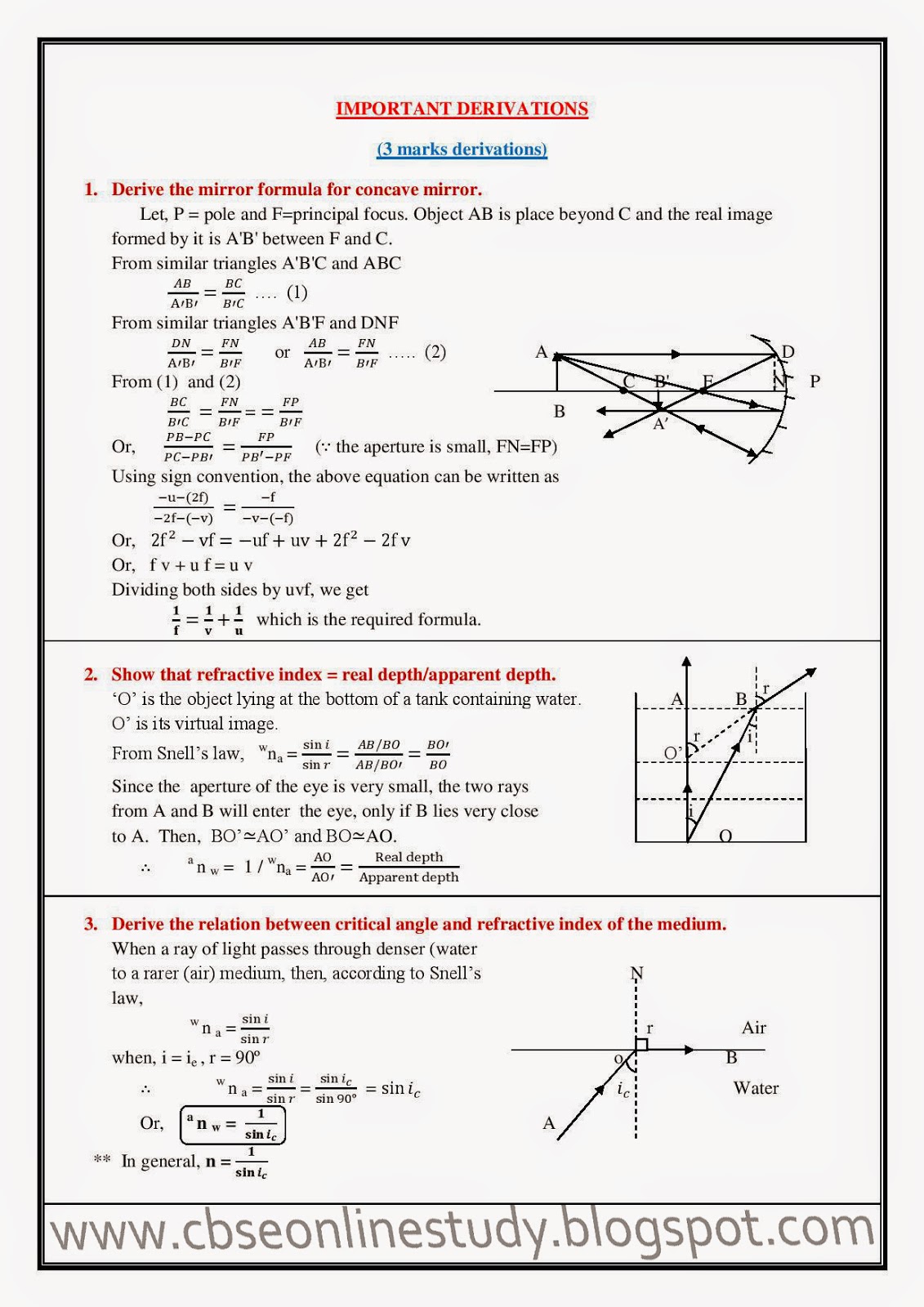 derivations in physics class 11 cbse pdf 191
