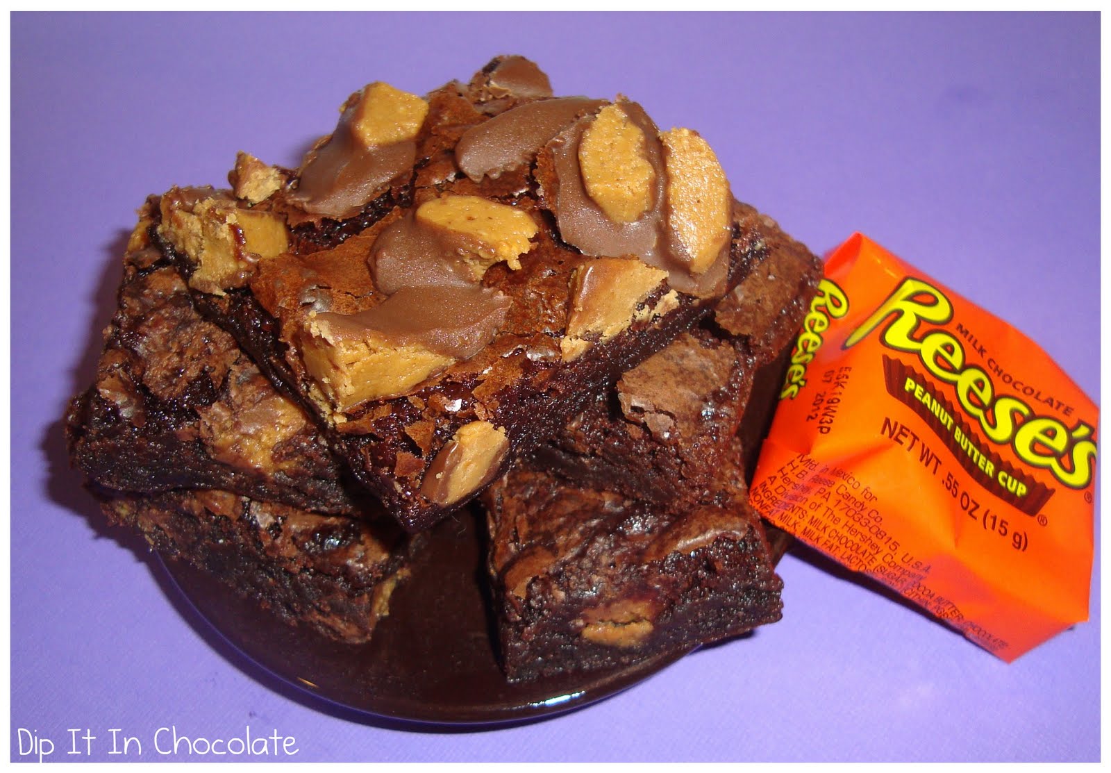 Reeses Peanut Butter Cup Brownies Dip it in Chocolate