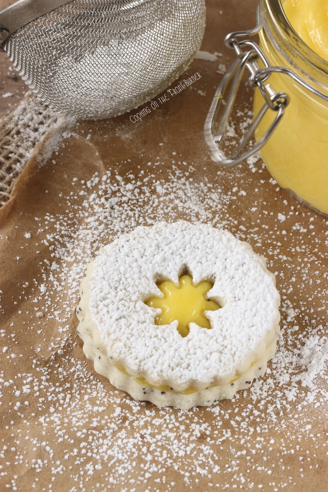 Poppy Seed Lemon Linzer Cookies Cooking on the Front Burner