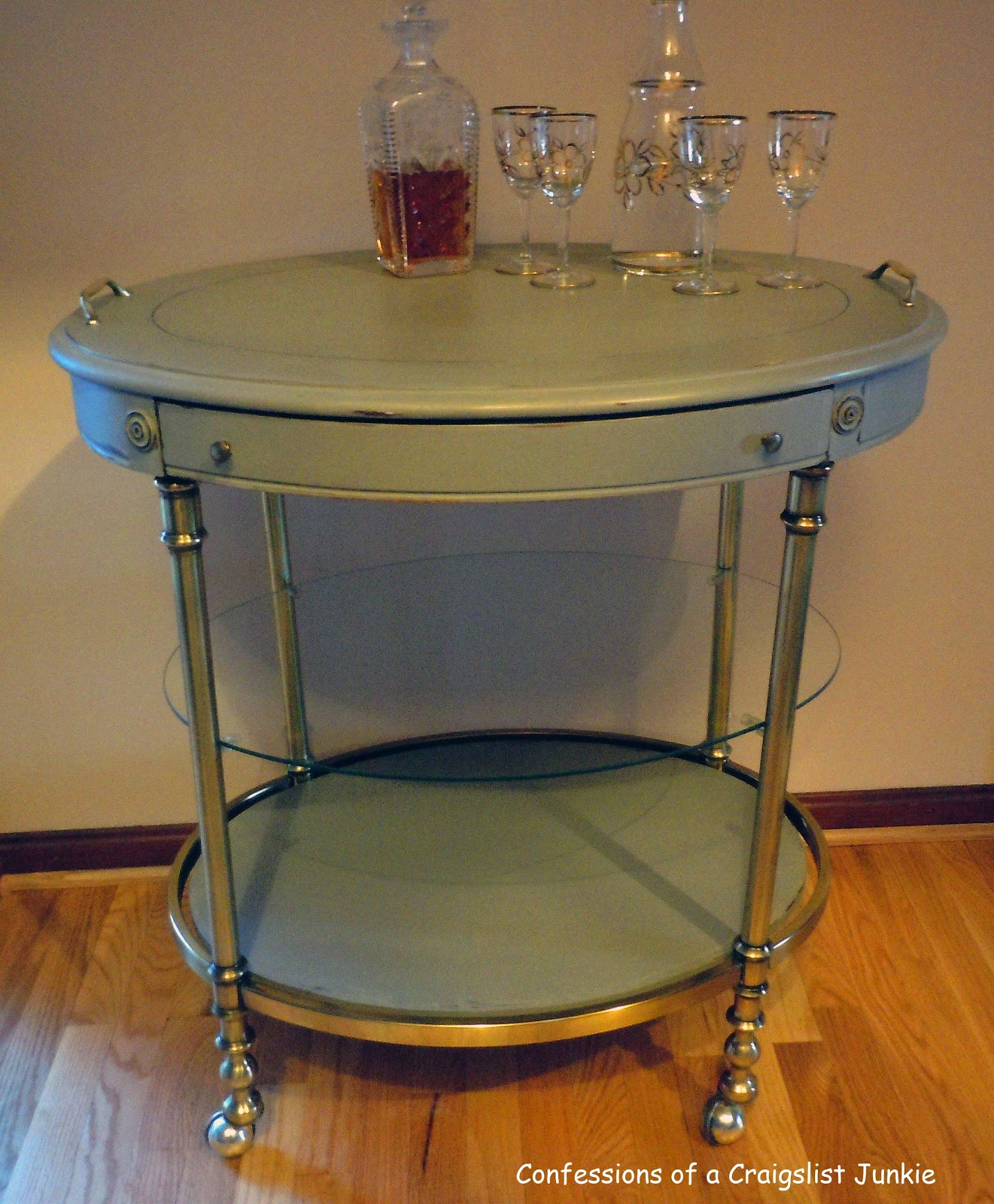 confessions of a craigslist junkie Bar Cart Before & After