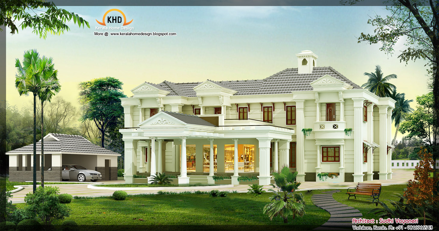 Luxury Houseplans | 3850 sq ft luxury house design kerala home design and Luxury Houseplans | 3850 sq ft luxury house design kerala home design and