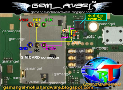 nokia c2-03 sim card IC jumper ways