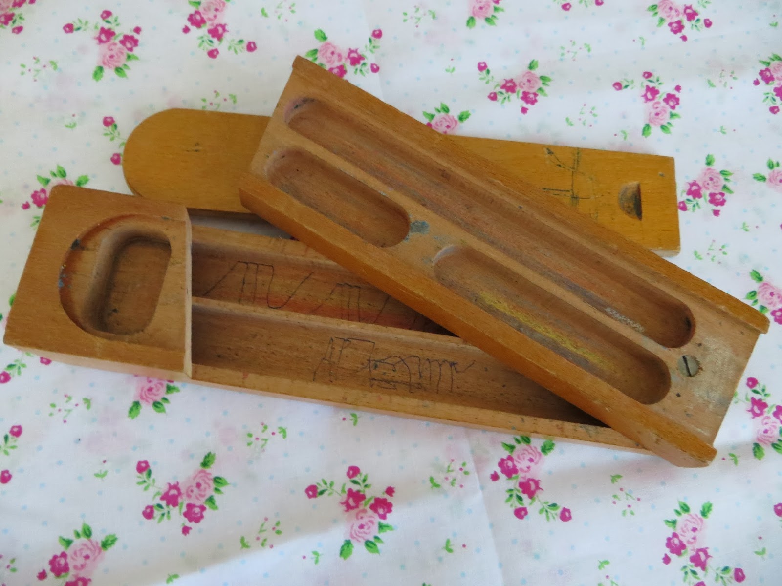 Shortbread & Ginger Vintage Wooden Pencil Case