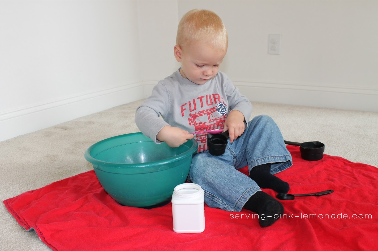 Serving Pink Lemonade Lima Bean Sensory Play
