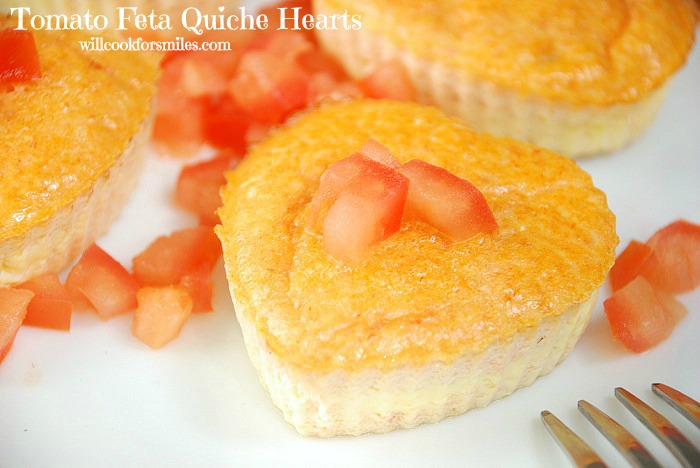Tomato Feta Quiche Hearts, Valentine's Day Breakfast For Two by Will Cook for Smiles