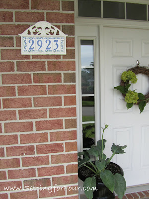 Easy DIY Address Plaque Makeover from Setting for Four #DIY # House address #Spray paint