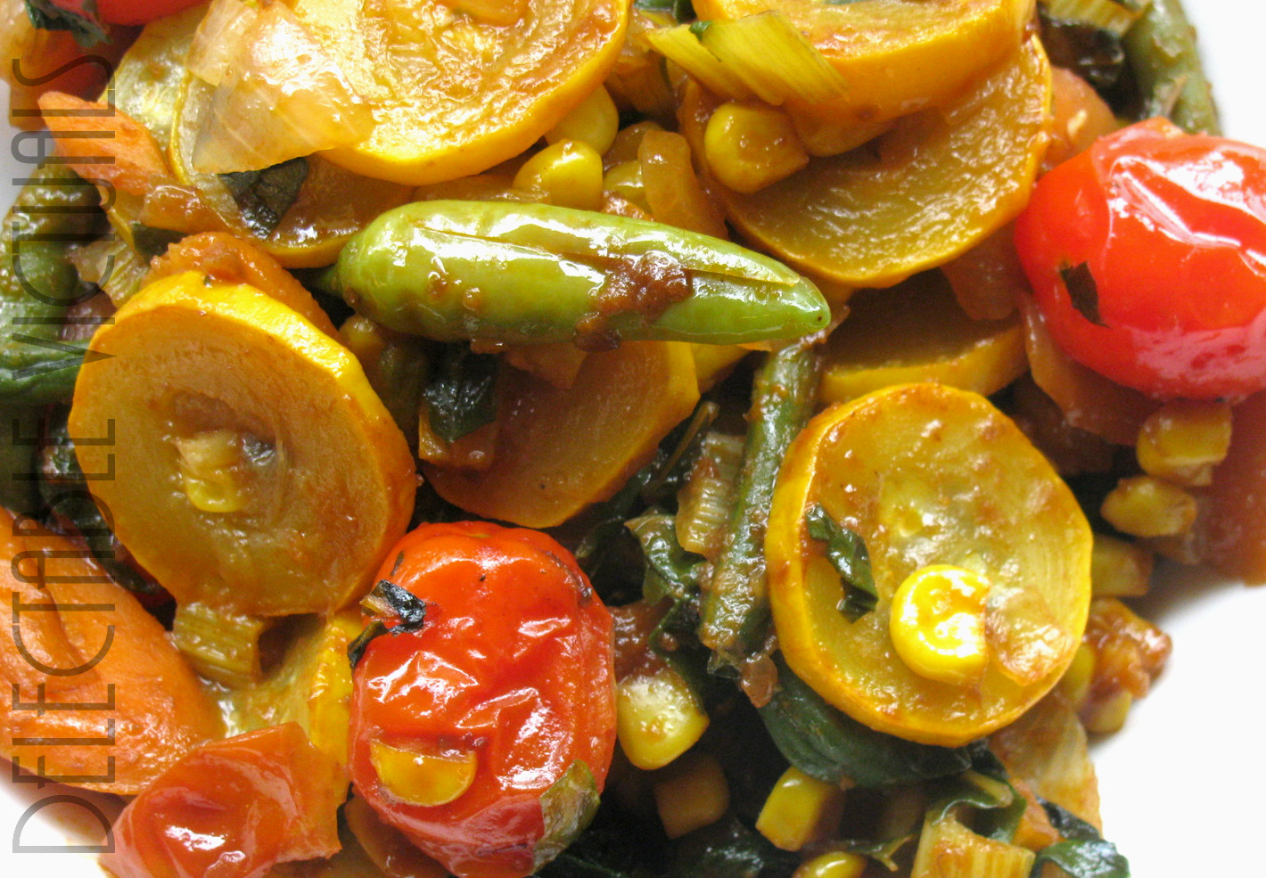 Delectable Victuals Homegarden Yellow Squash, Chard, Green beans