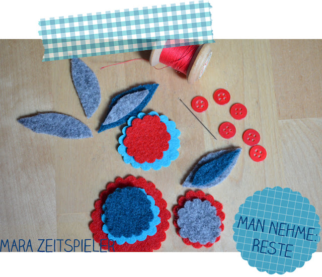 RuckZuckBrosche aus Filz und Stoffresten Mara Zeitspieler