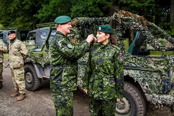 Crown Princess Mary of Denmark attended the Danish Home Guard’s field exercise of "Svend Gønge" in Vordingborg Barracks in Vordingborg