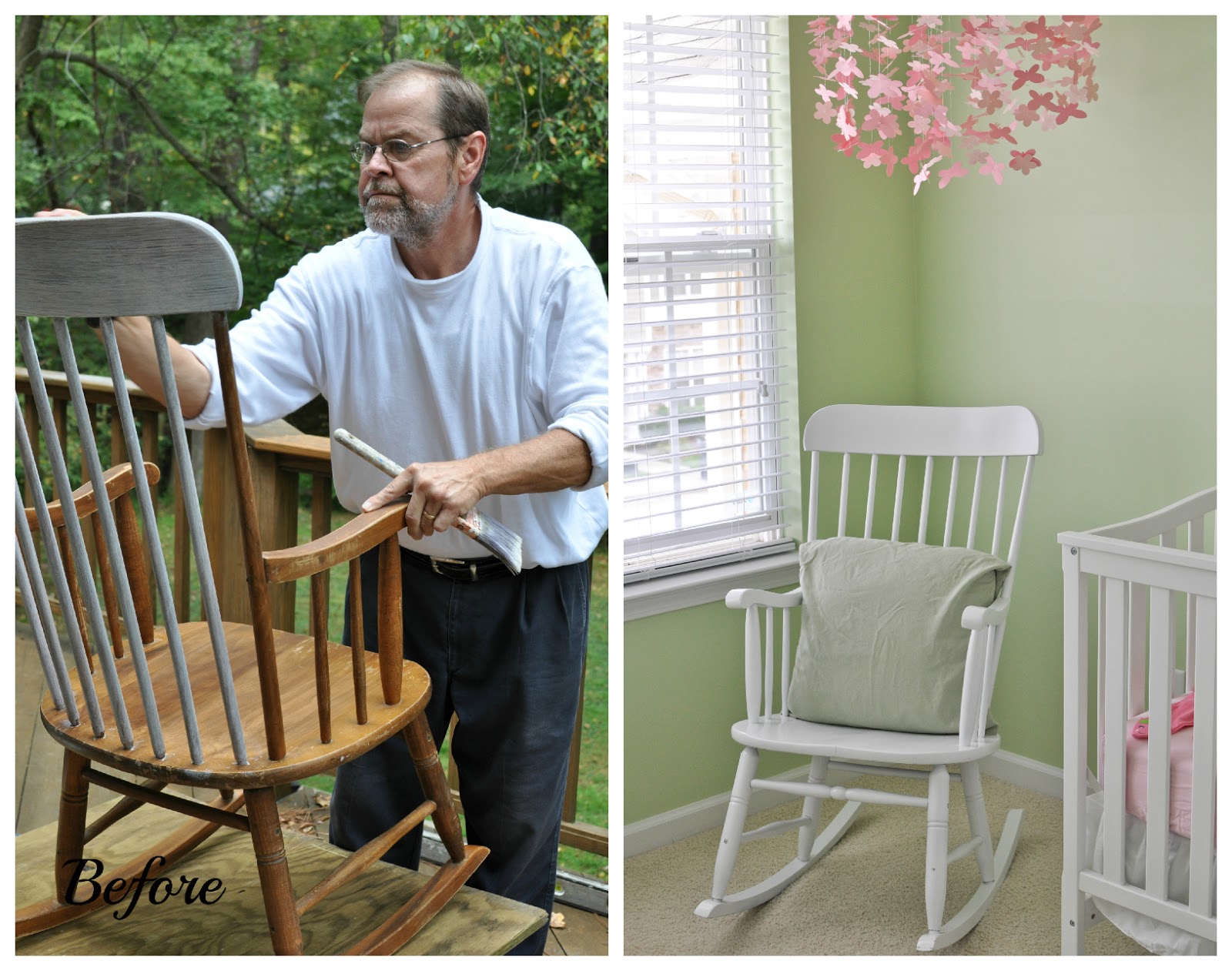 painting a rocking chair for nursery