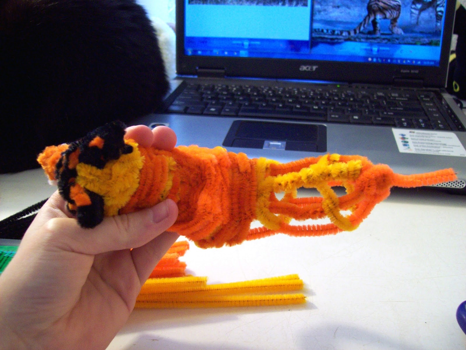 Ash's process blog Pipe Cleaner Tiger Sculpture and Process