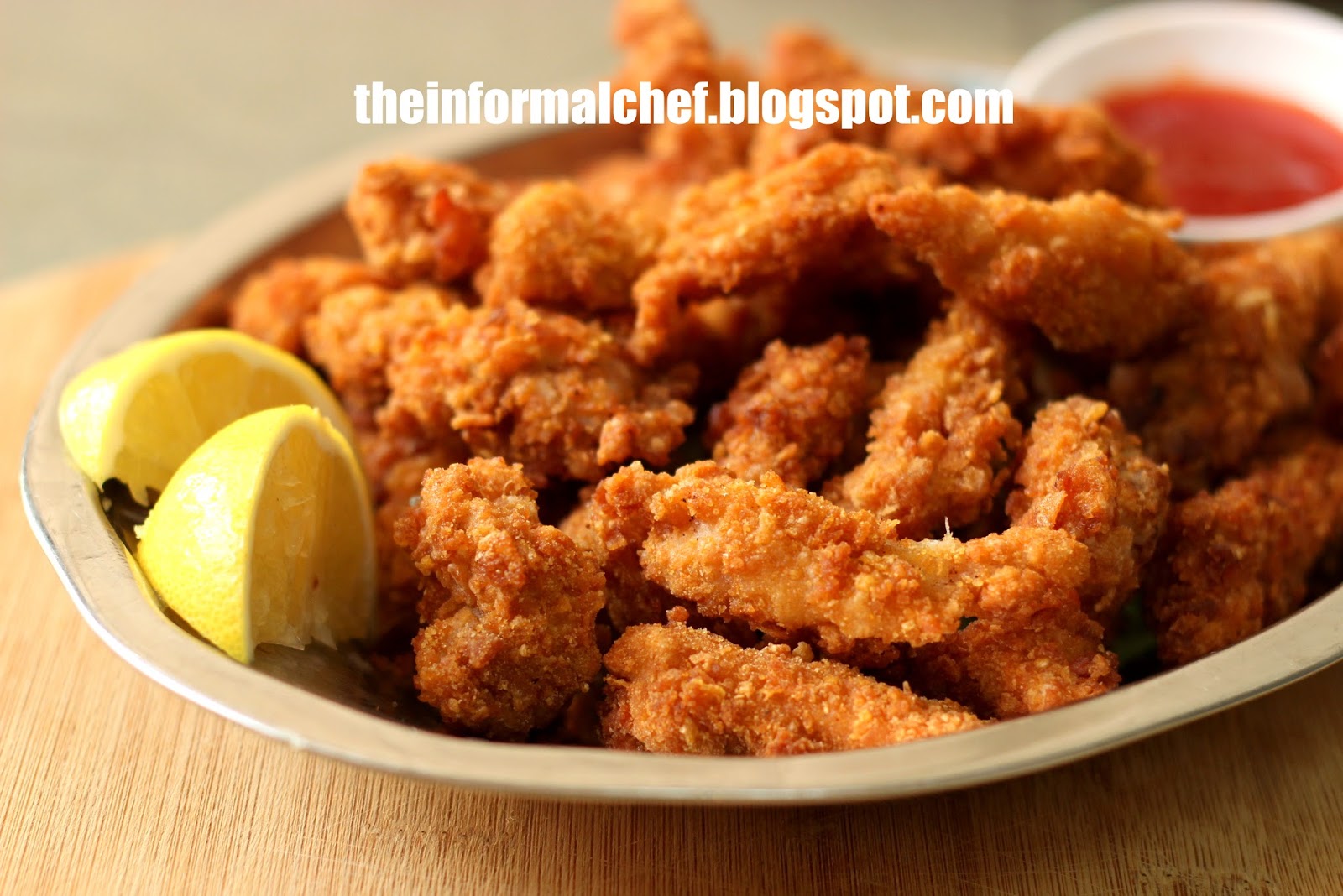 The Informal Chef Baked Cornflakes Chicken Tenders 玉米片烤鸡