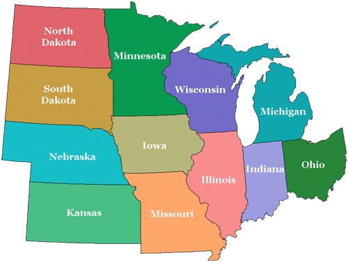 map midwest united states