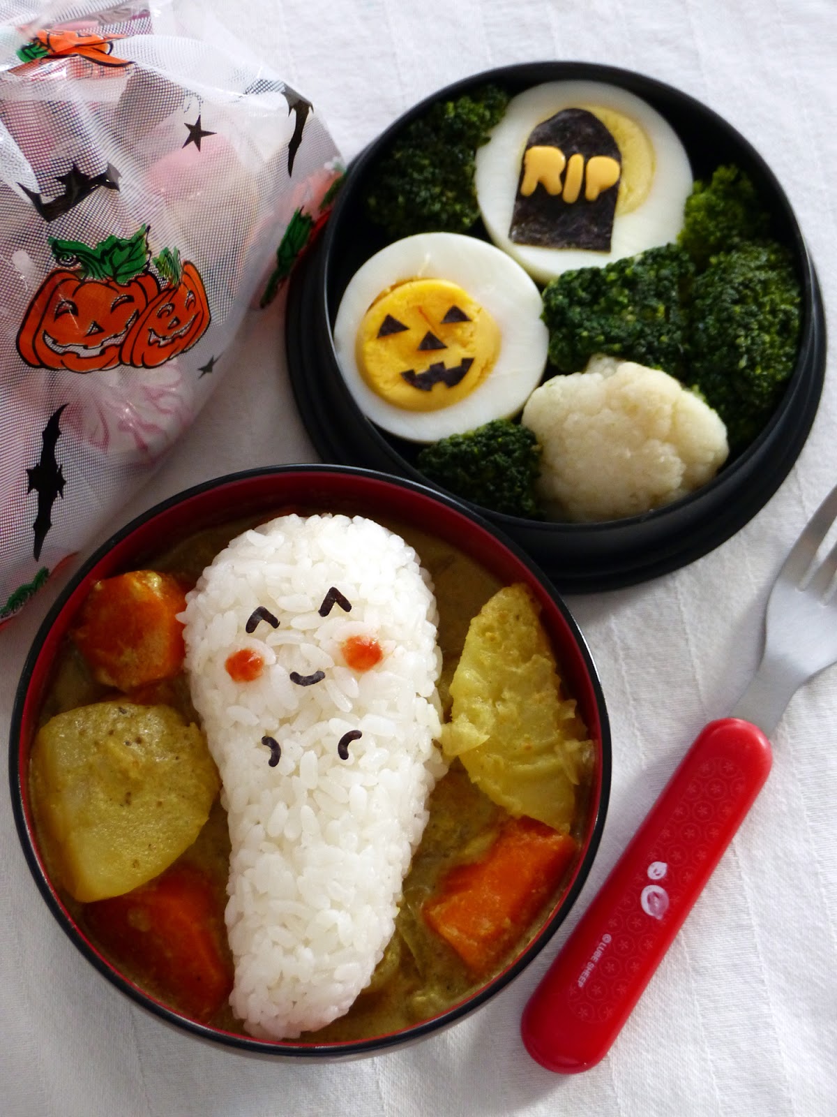 Riz au curry {Halloween} Recettes pour mon bentô