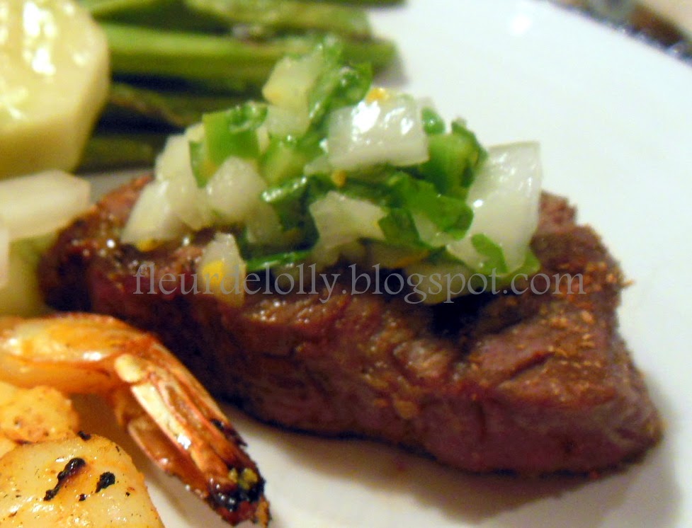 Fleur de Lolly Coriander Beef Tenderloin Medallions with Onion