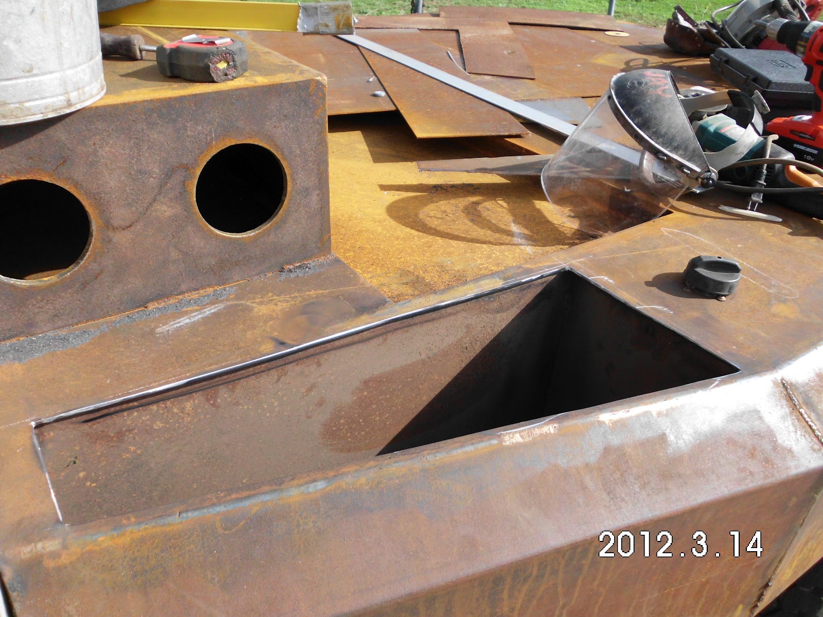 Jay Welding Service Making the Lead box and Placing machine on bed!