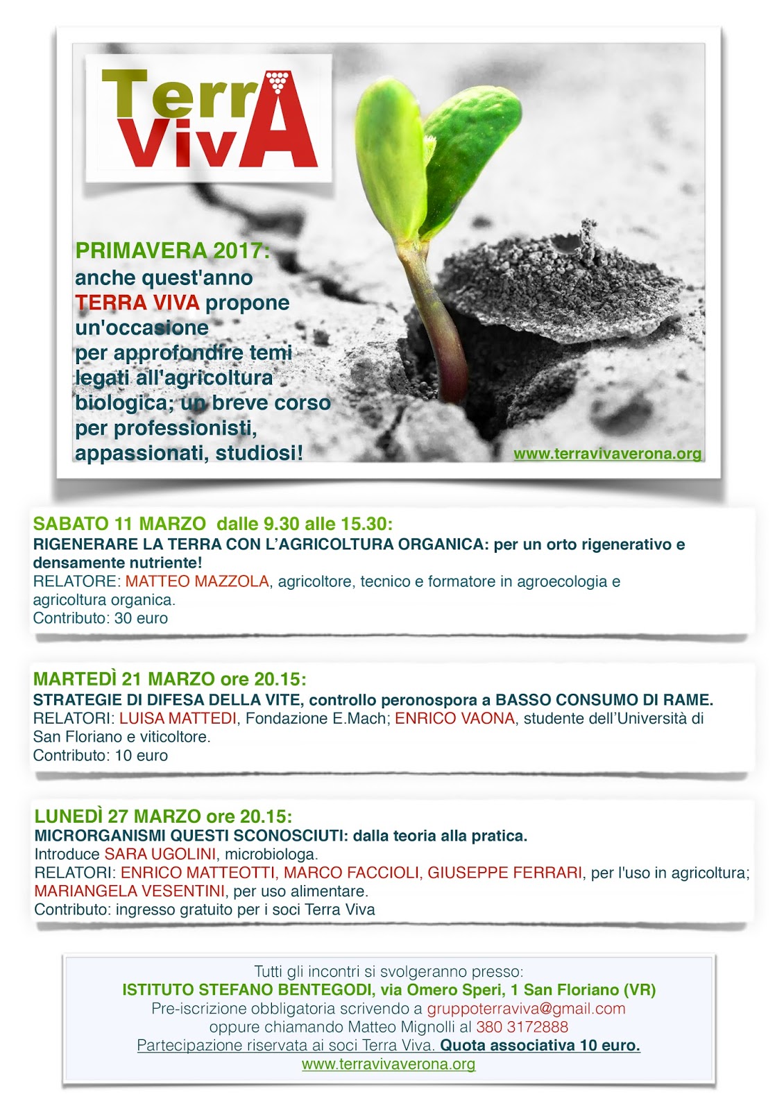 INCONTRI AGRICOLTURA BIO PRIMAVERA 2017