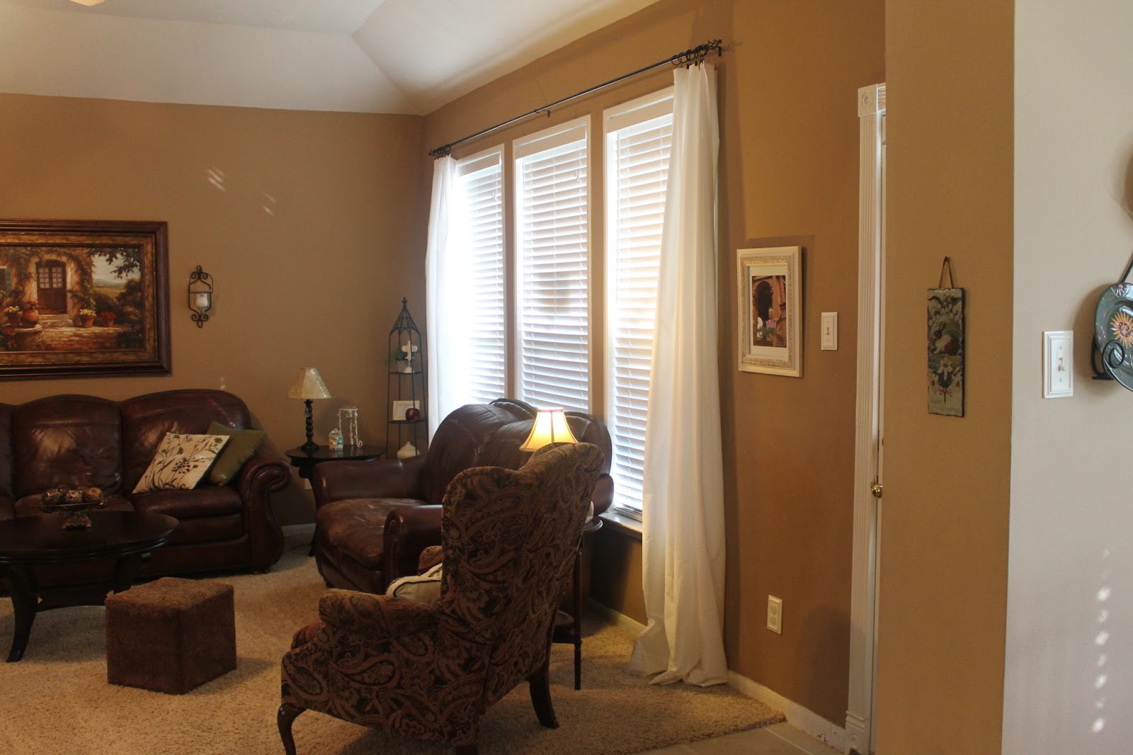 Curtains Ideas curtain rod ring clips : Texas Decor: Family Room "Curtains" for $5!