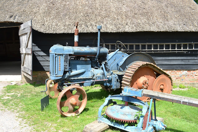 An old blue tractor