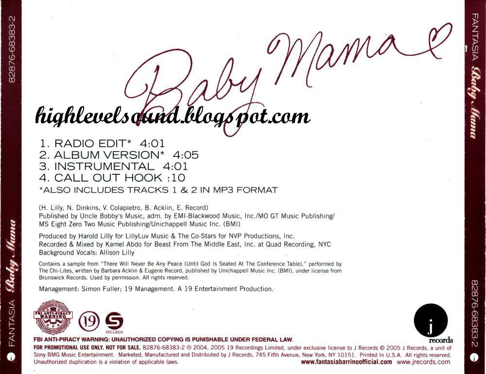 highest level of music Fantasia Baby Mama(Promo_CDS)2004hlm