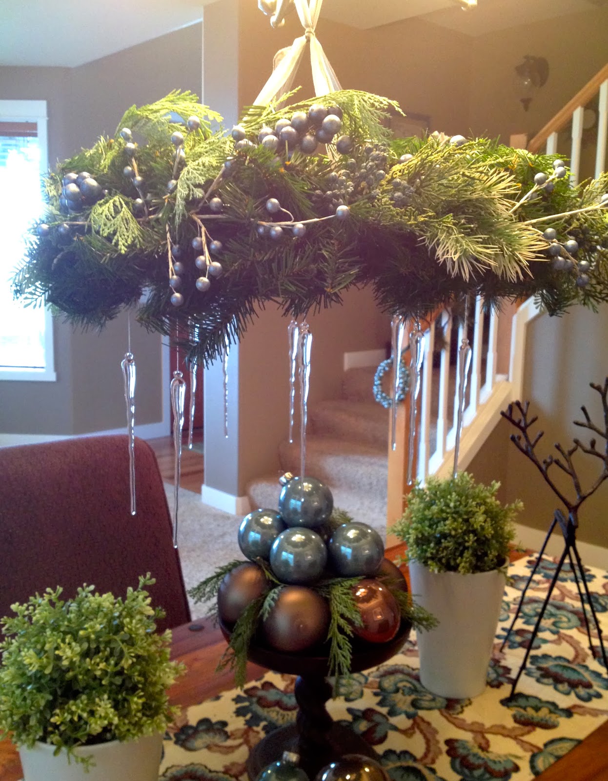 her lovely nest. the reimagined wreath chandelier style!