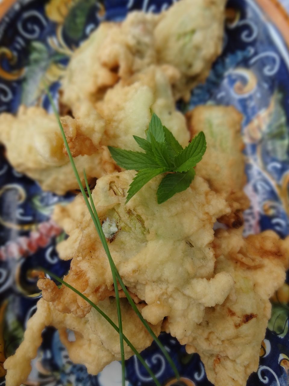Scrumpdillyicious Fried Ricotta Stuffed Zucchini Flowers