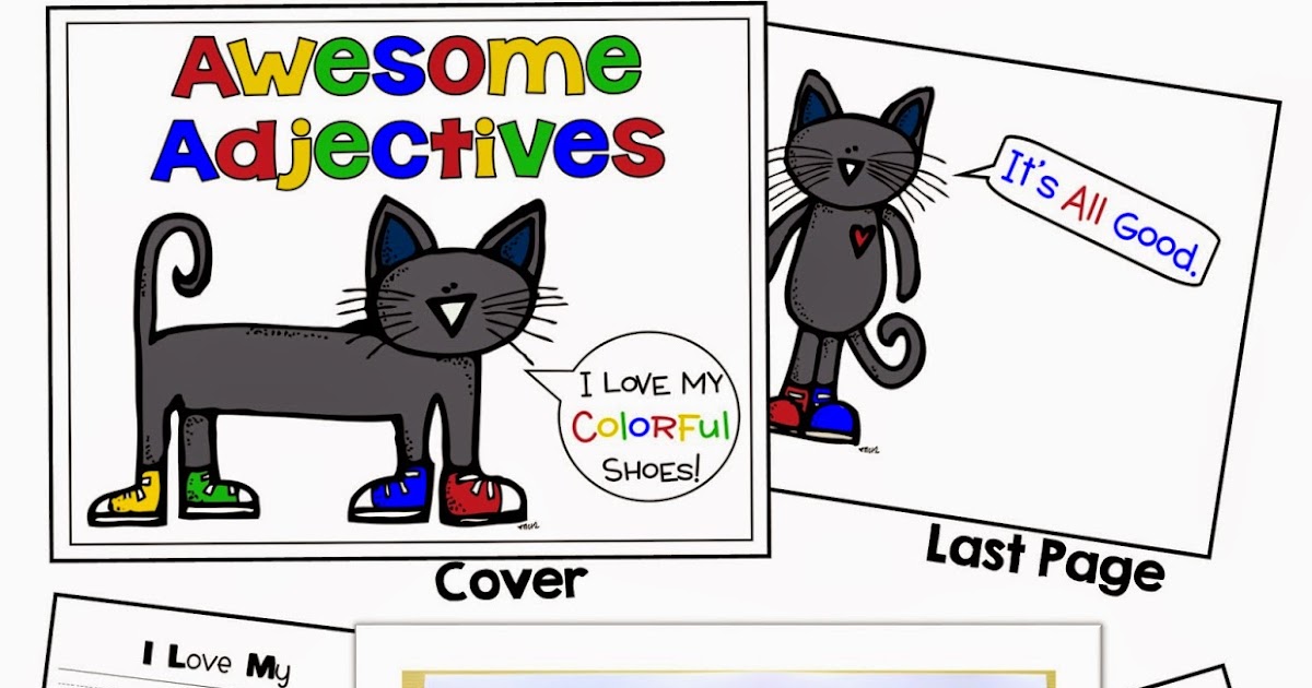 Pete The Cat Awesome Adjectives Pack! I LOVE My Colorful Shoes! Mrs