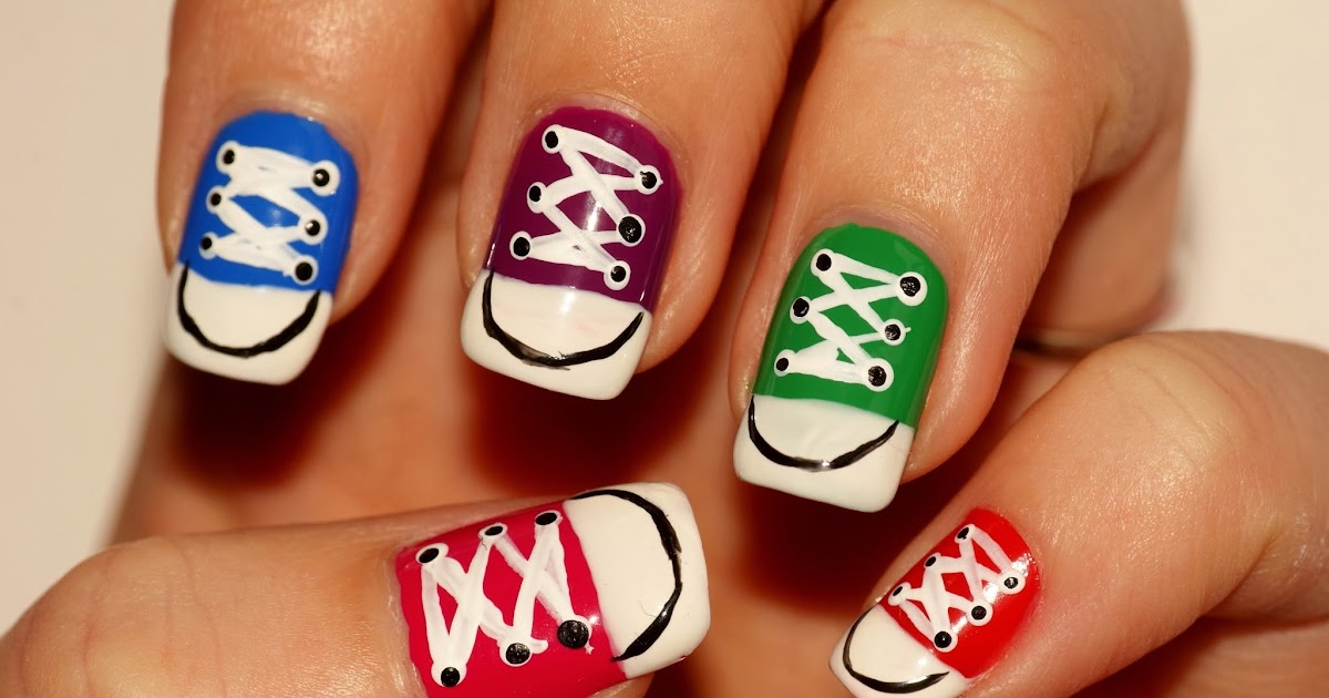 5. Converse-inspired press-on nails - wide 3
