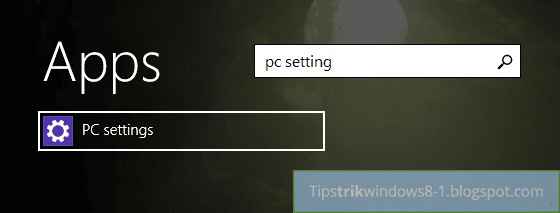 mencari pc settings di apps view mencari pc settings di apps view