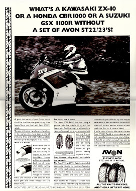 Campaign for Avon motorcycle tyres.