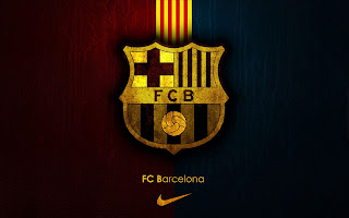 FCB FC Barcelona and Nike Logo on Leather Texture HD Football Wallpaper