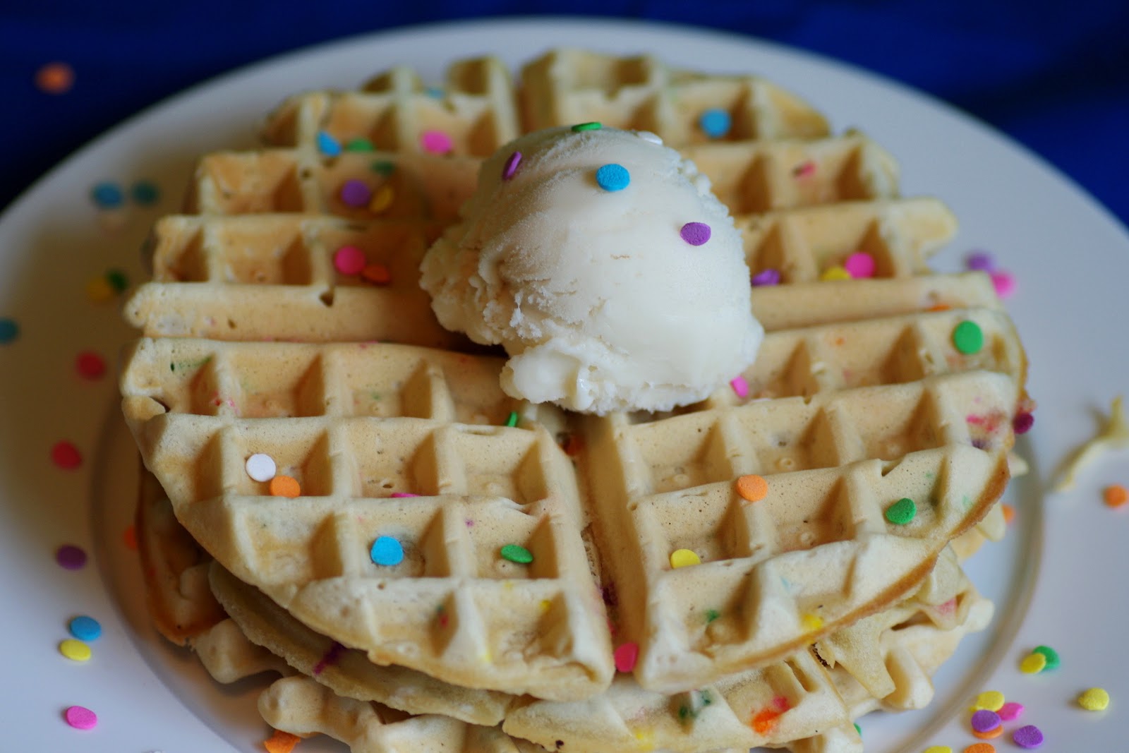 Bite me, I'm vegan Funfetti Cake Waffles
