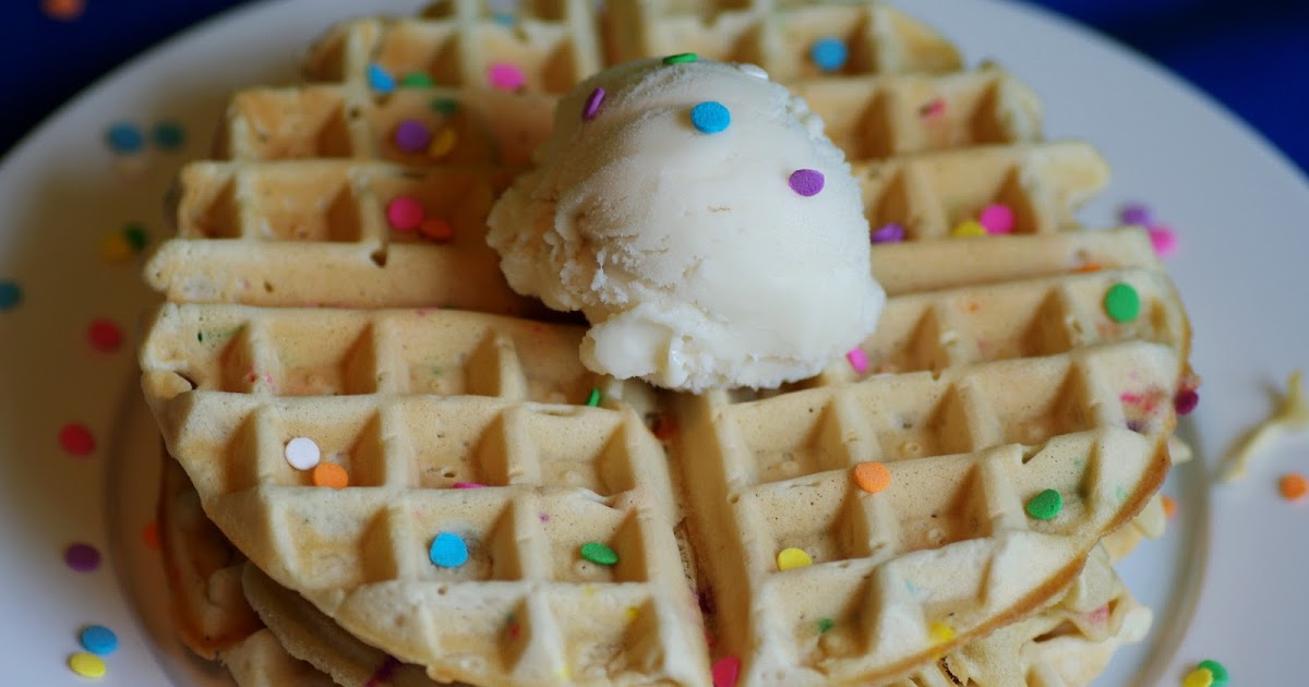 Bite me, I'm vegan Funfetti Cake Waffles