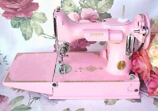 Time Traveling In Costume New Addition To The Family A Singer Delectable Featherlite Sewing Machine Pink Time Traveling In Costume New Addition To The Family A Singer Delectable Featherlite Sewing Machine Pink