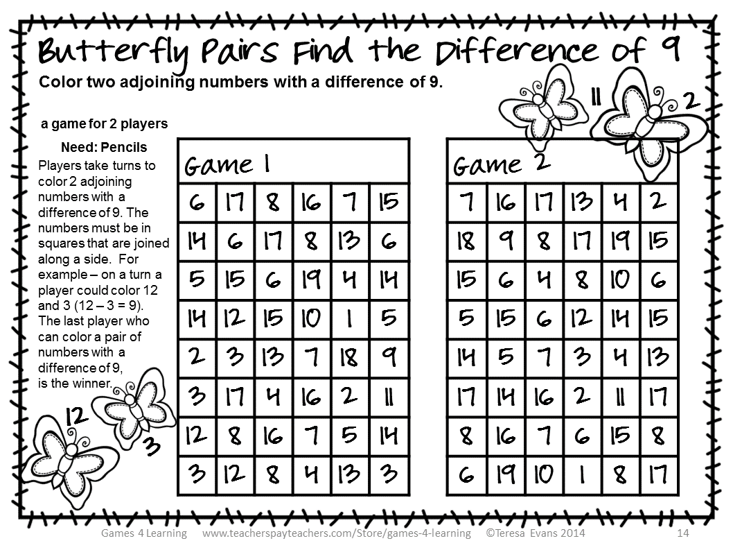 Fun Games 4 Learning NO PREP Math Games Freebies