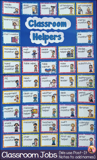 Classroom Helpers Pocket Chart