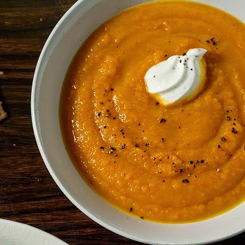 Gingered Sweet Potato and Carrot Soup recipe theoatmealdiaries