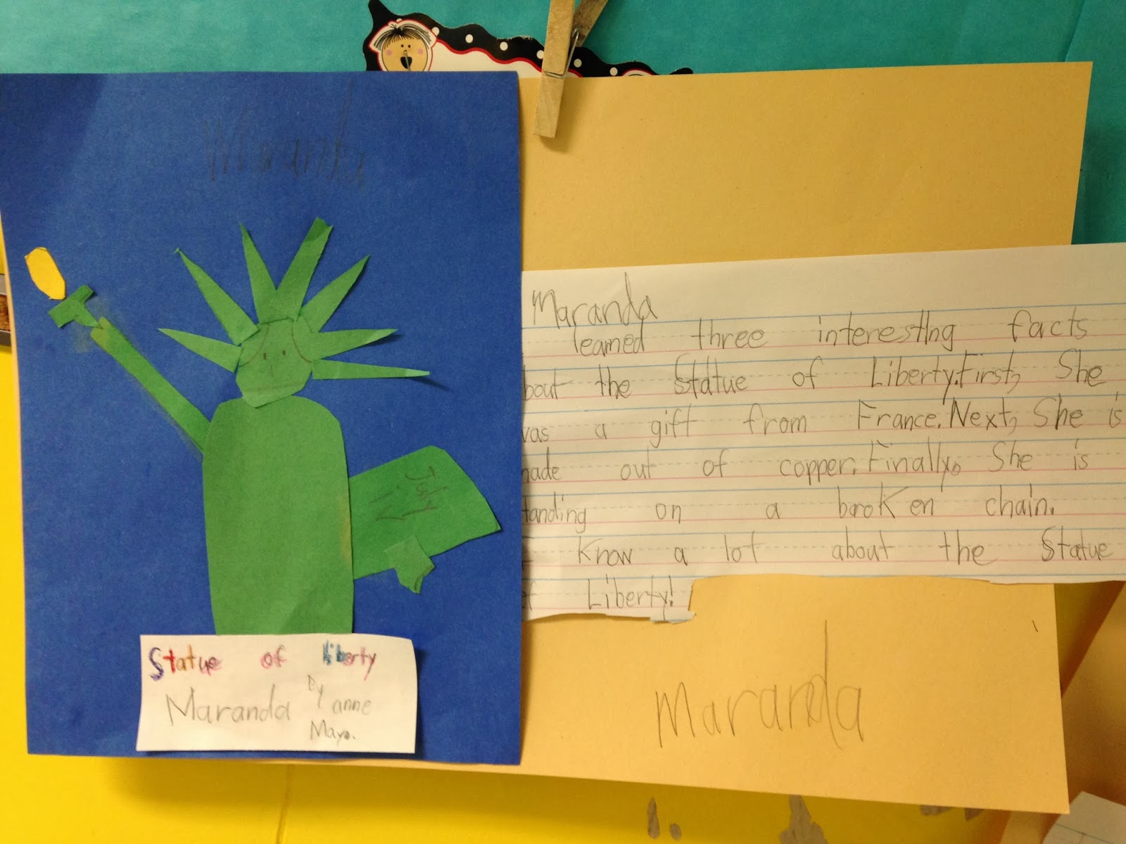 Statue of Liberty Writing First Grade Shenanigans
