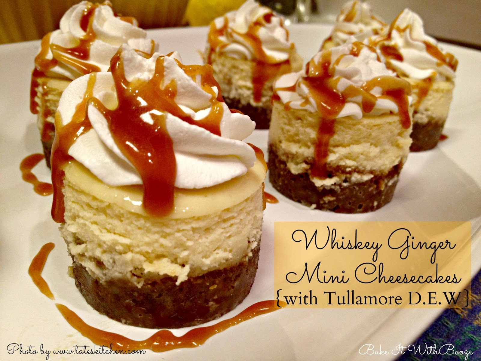 bake it with booze whiskey ginger mini cheesecakes with tullamore d e w
