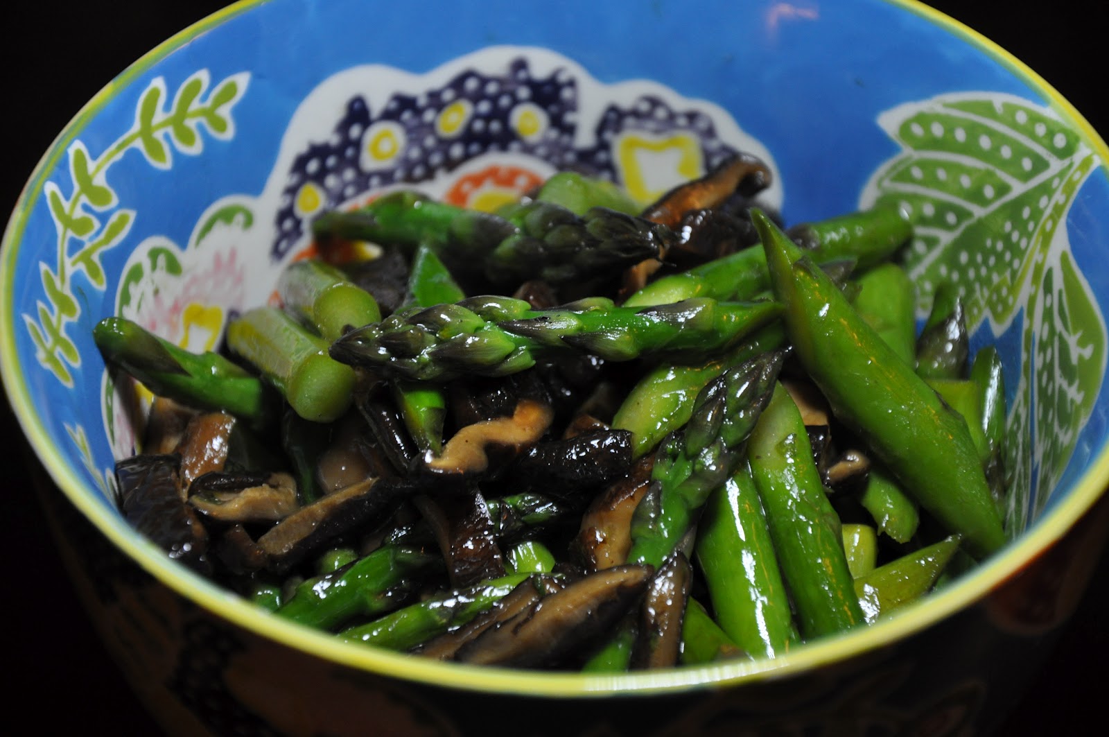 Slice of Rice Asparagus and Shiitake Mushroom StirFry
