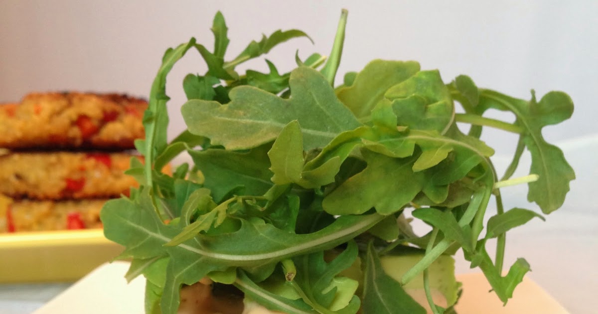 Some Sugar Added Quinoa Burgers with Spicy Mayo, Avocado & Arugula