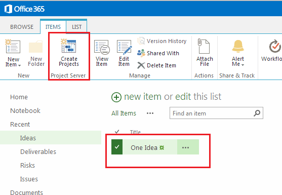 Как создать проект в Project Server/Online из списка задач портала SharePoint 2013/Online