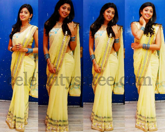 Pranitha Lime Yellow Saree Saree Blouse Patterns