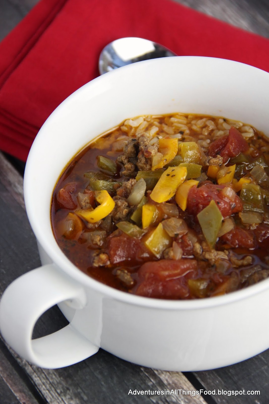 Adventures in all things food Stuffed Bell Pepper Soup