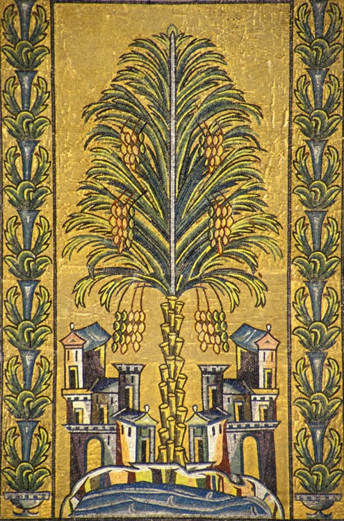 Fig. 15.- Mezquita de Damasco. Mosaico. El Paraíso. Foto M.A. Aznar.