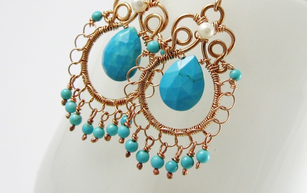 Wickwire Jewelry Week 15Bronze and Turquoise Earrings