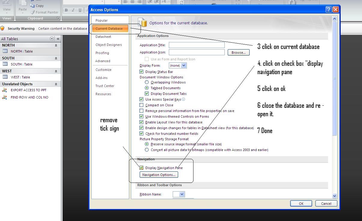 Hide Navigation Bar In Access 2007 « Access VBA Macros