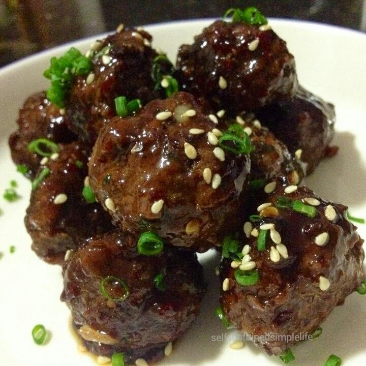 Our Journey to a Simple Life Hoisin Glazed Meatballs (Mongolian Meatball)
